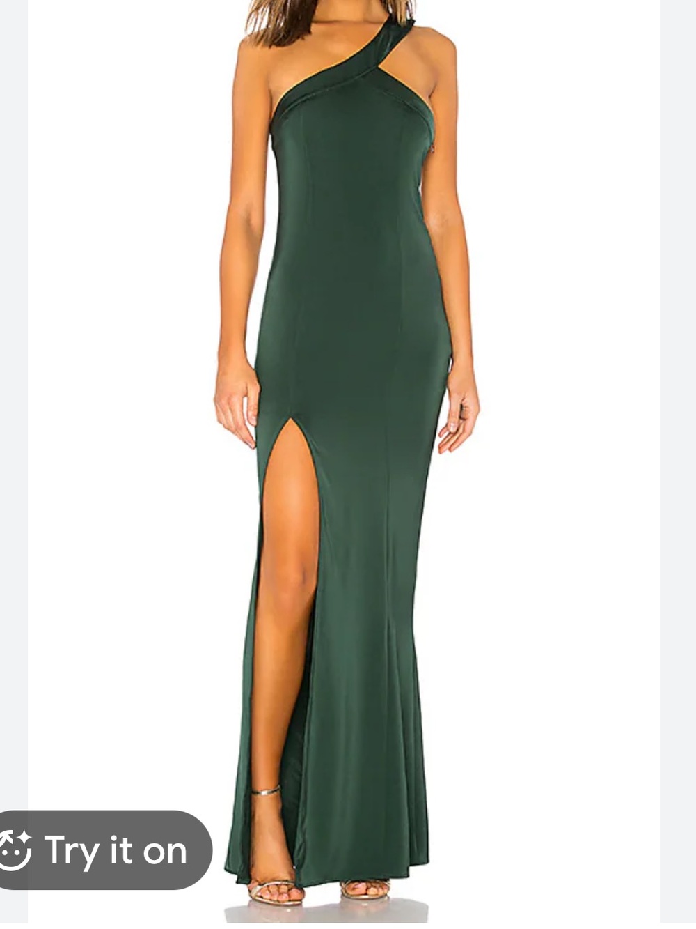 Revolve NBD Emerald Green One Shoulder Dress Gown Cocktail Formal Small NWT - Picture 2 of 6